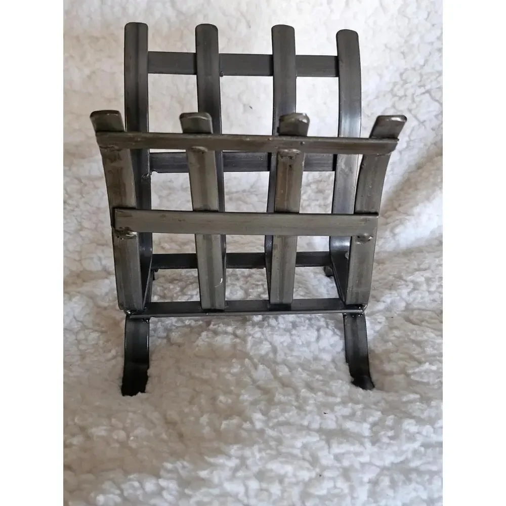 Metal Mini Book Rack Holder India Super Cute Tall 5" Width 5.25" Gray Decor - Picture 7 of 9